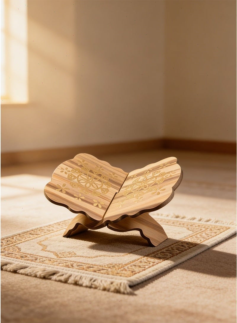 Quran Holder Stand - Premium Wooden Quran Display Holder with Intricate Details, Ideal Ramadan & Eid Gift for Islamic Worship & Reading - Image 4
